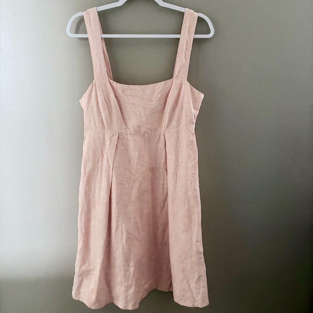 Banana Republic Pink 100% Linen Mini Dress- Size 10
